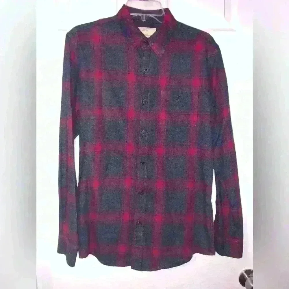 Men's Lightweight Weatherproof Flannel Button Down Long Sleeve Shirt Size S - Picture 1 of 7